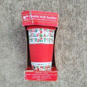 NWT Dennis East Christmas Porcelain Microwave Safe Tumbler Eco 14 Oz